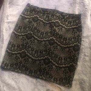 Melissa Page black and gold shimmery pencil akirt